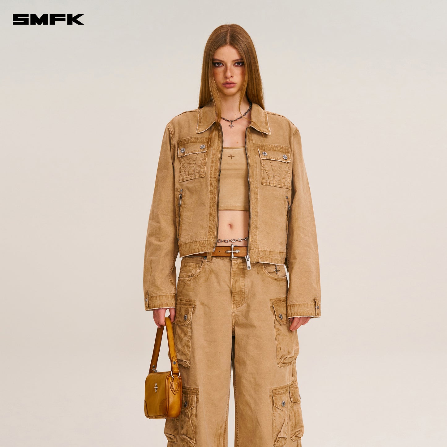 RAGE-WILD ORIGIN HANDCRAFT ENGINEER JACKET/GARMENT DYED Sandy Khaki