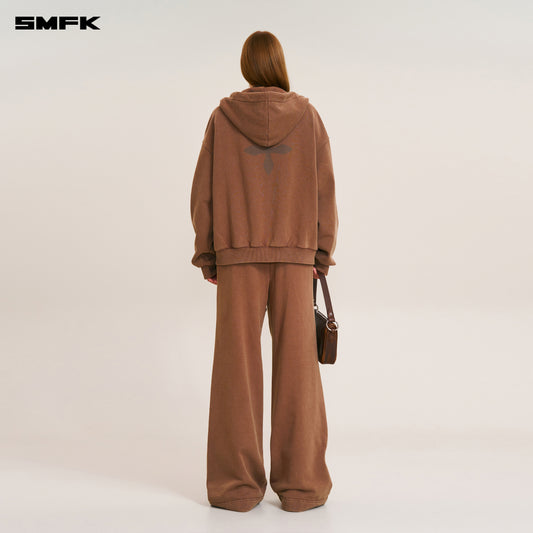 COMPASS MODE LOOSE ZIP HOODIE Wild Horse Brown