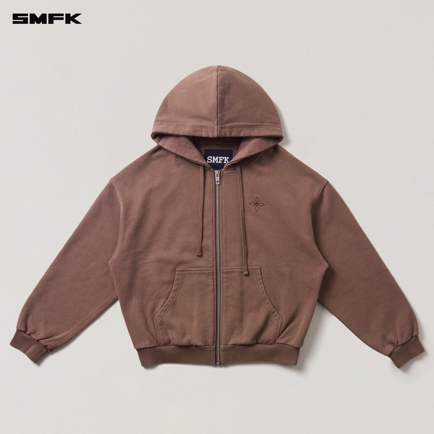 COMPASS MODE LOOSE ZIP HOODIE Wild Horse Brown