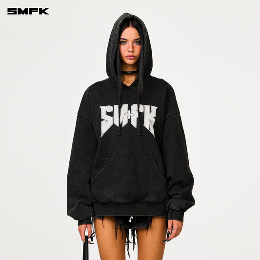 COMPASS Metal Rock Oversized Hoodie Wilderness Black