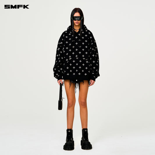 COMPASS Black Garden Oversized Hoodie Midnight Garden
