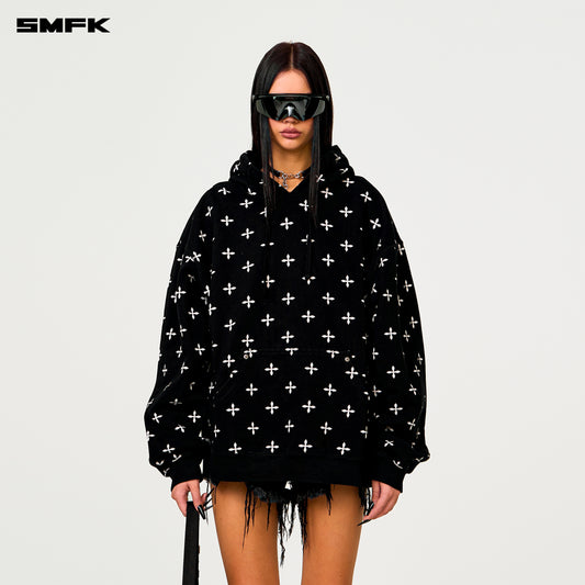 COMPASS Black Garden Oversized Hoodie Midnight Garden