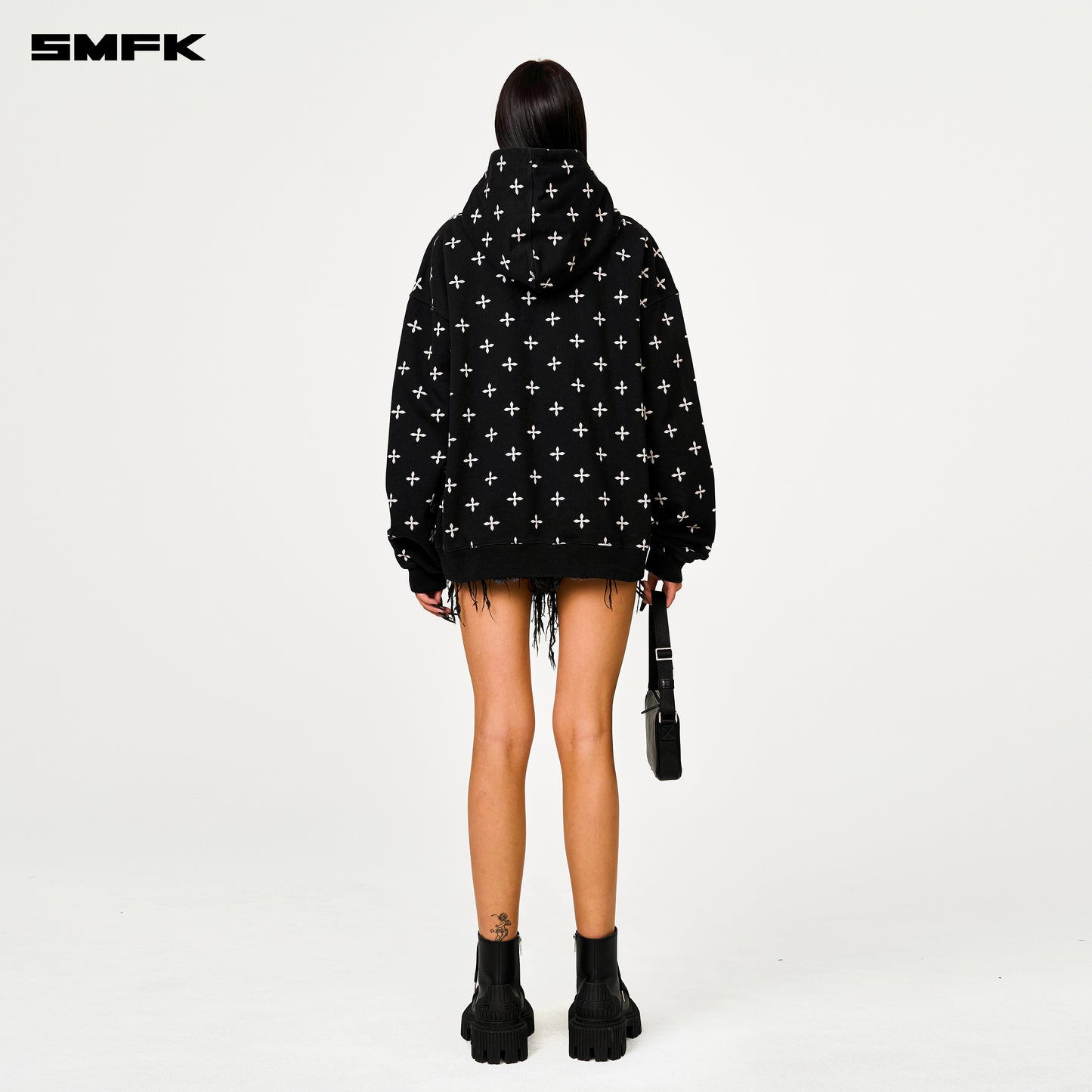 COMPASS Black Garden Oversized Hoodie Midnight Garden