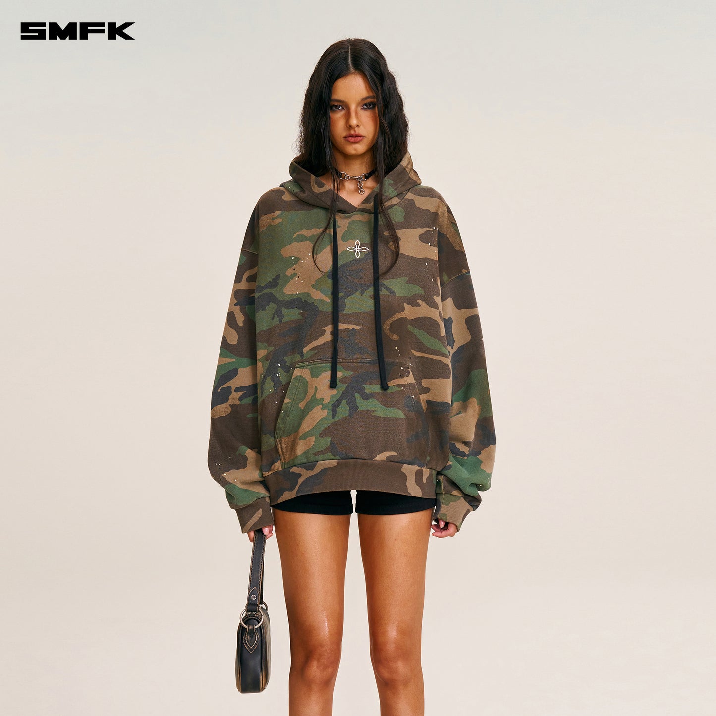 COMPASS MODE LOOSE CAMO HOODIE Army Green Camouflage