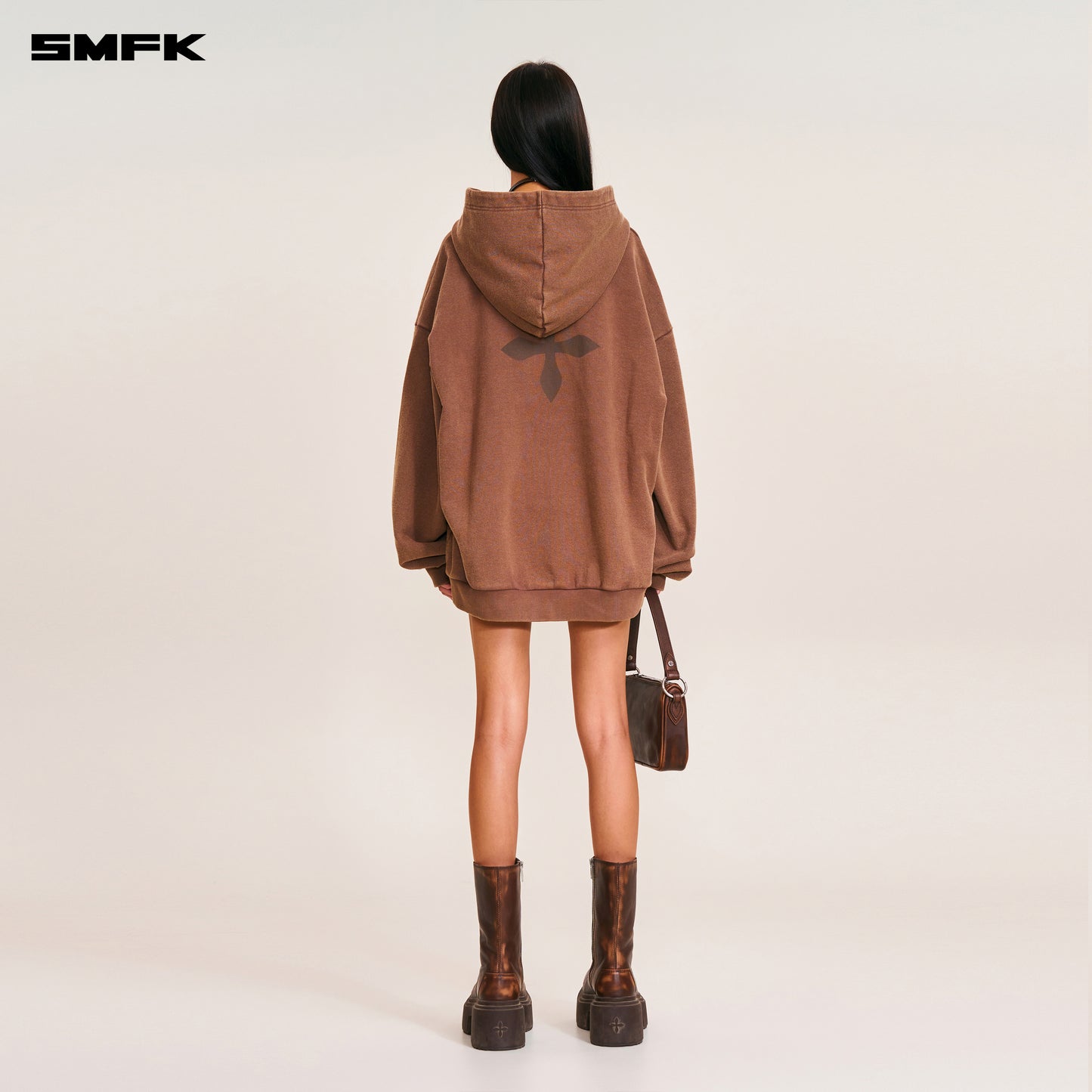 COMPASS MODE LOOSE HOODIE Wild Horse Brown