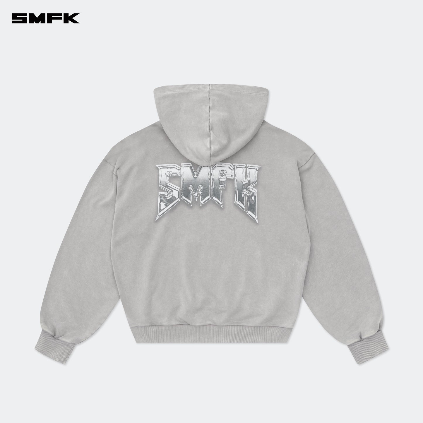 COMPASS Metal Rock Oversized Hoodie Ash Gray