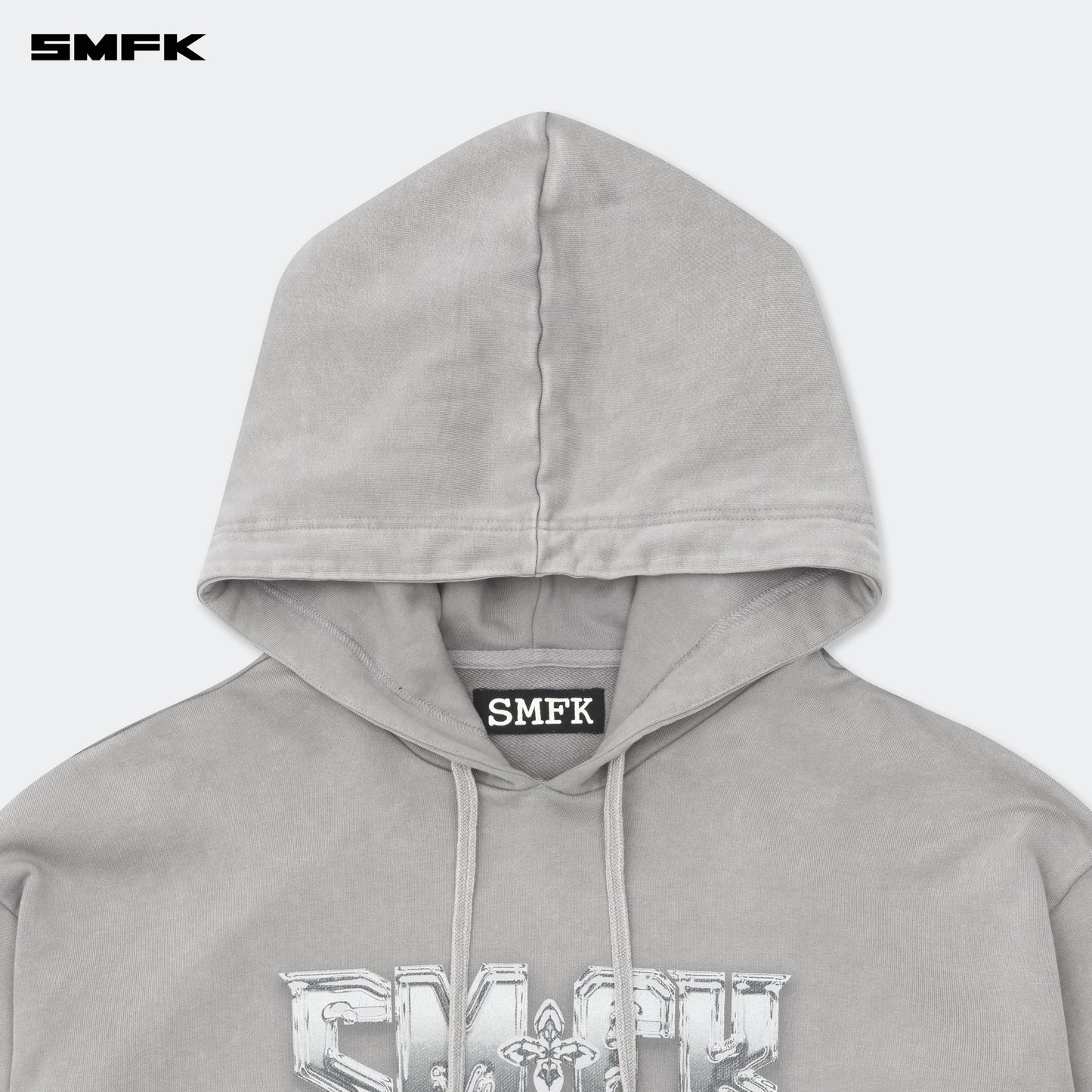 COMPASS Metal Rock Oversized Hoodie Ash Gray