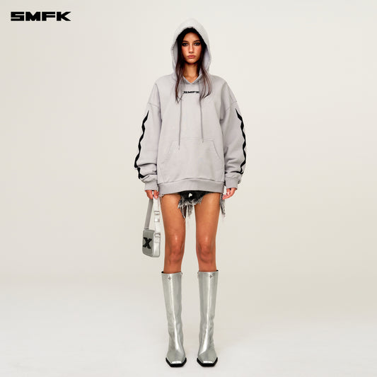 FUTURE DNA Chain Racing Oversized Hoodie Ash Gray