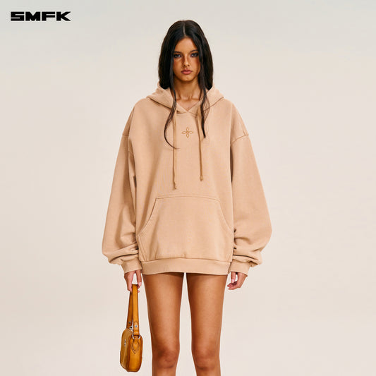 COMPASS MODE LOOSE HOODIE Sandy Khaki