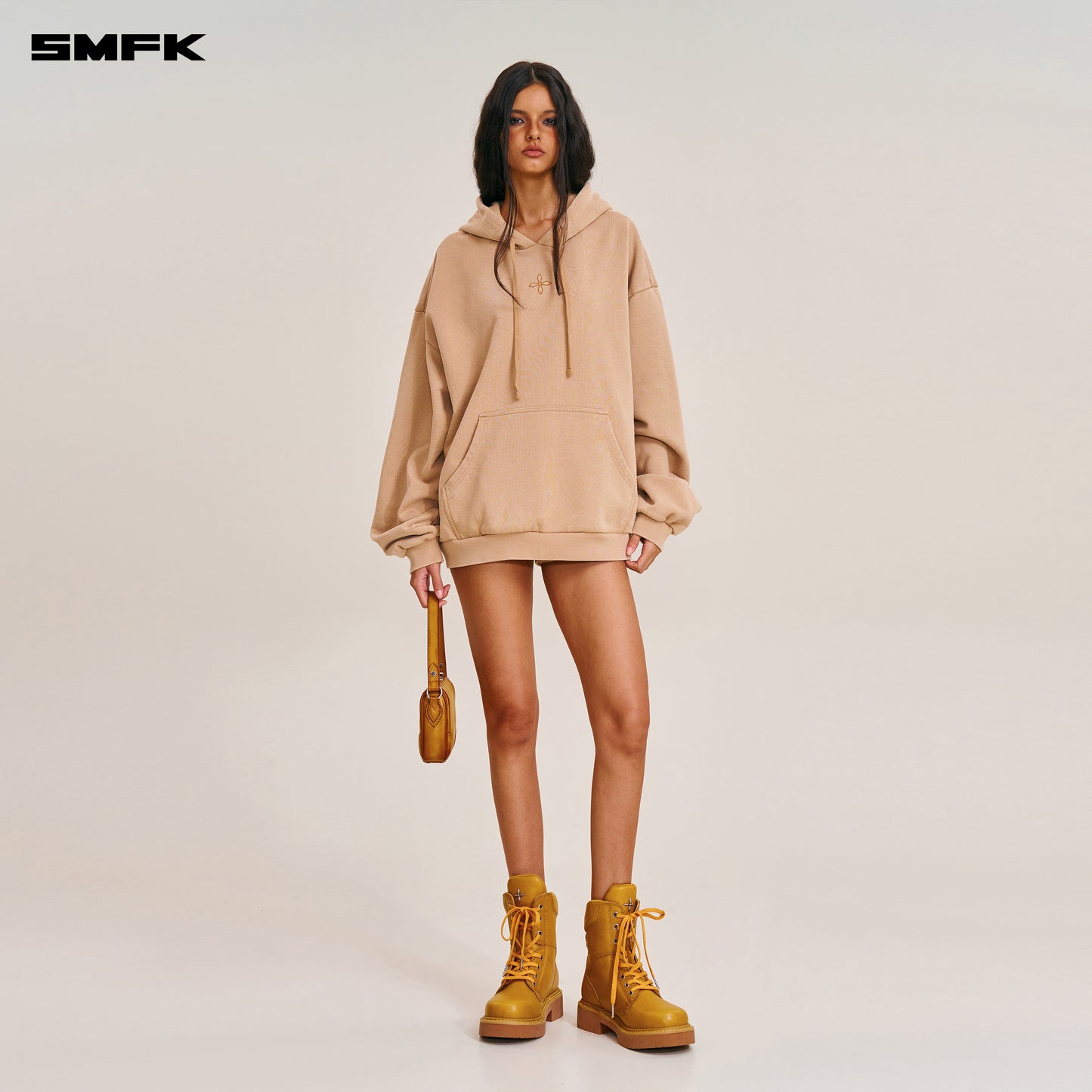 COMPASS MODE LOOSE HOODIE Sandy Khaki