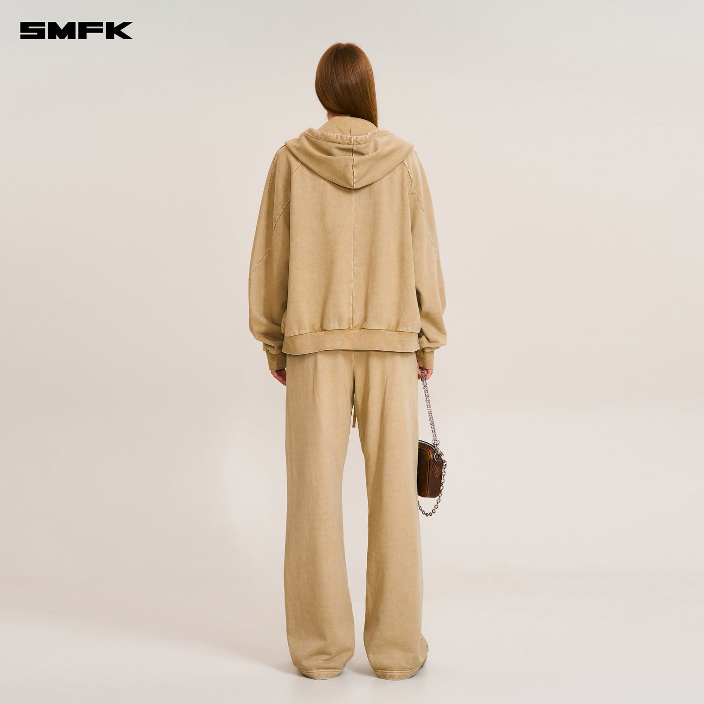 VINTAGE-SAVAGE LOOSE SPORTS ZIP HOODIE/FADE DYE Fading Desert