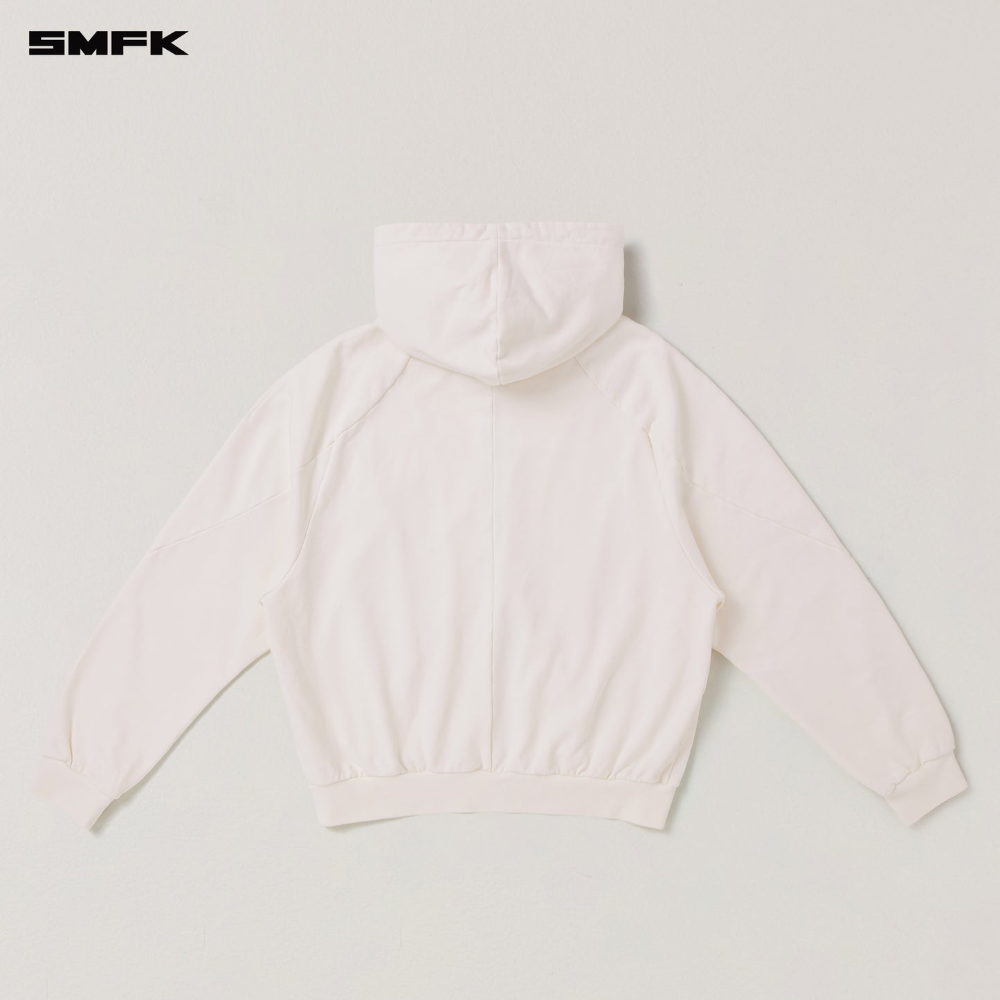 VINTAGE-SAVAGE LOOSE SPORTS ZIP HOODIE/FADE DYE Alpine White