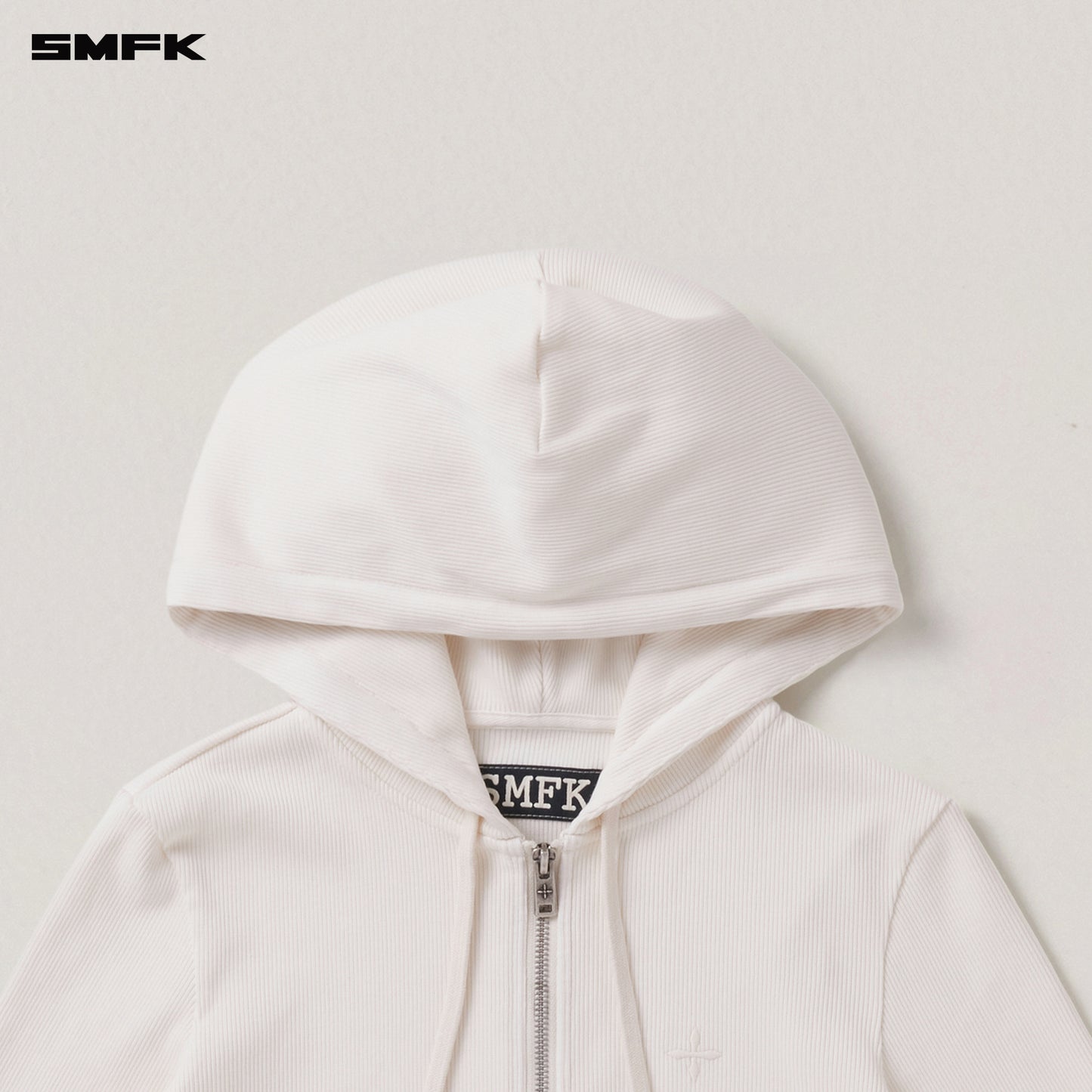 VINTAGE-SAVAGE SLIM SPORTS ZIP HOODIE/FADE DYE Alpine White