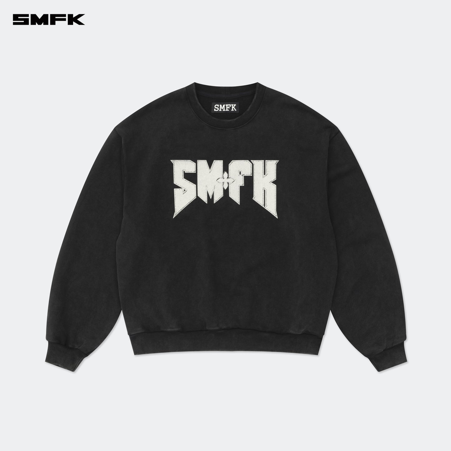 COMPASS Metal Rock Vintage Oversized Sweatshirt Wilderness Black