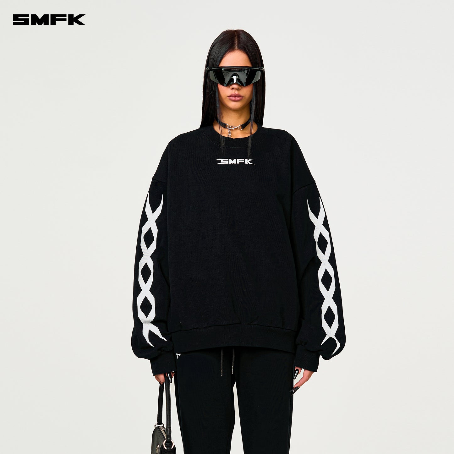 FUTURE DNA Chain Racing Oversized Sweatshirt Wilderness Black