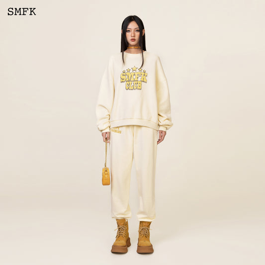 COMPASS College Vintage Oversize Hoodie Creamy White