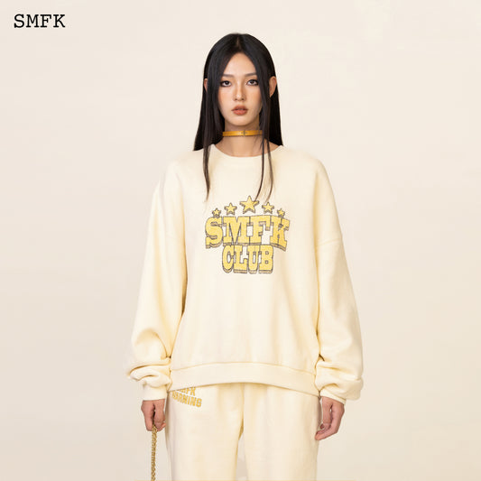 COMPASS College Vintage Oversize Hoodie Creamy White