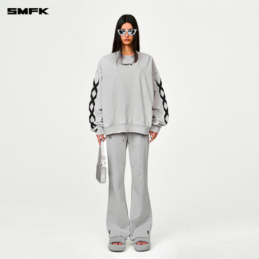 FUTURE DNA Chain Racing Oversized Sweatshirt Ash Gray
