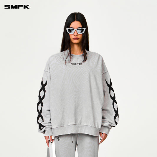 FUTURE DNA Chain Racing Oversized Sweatshirt Ash Gray