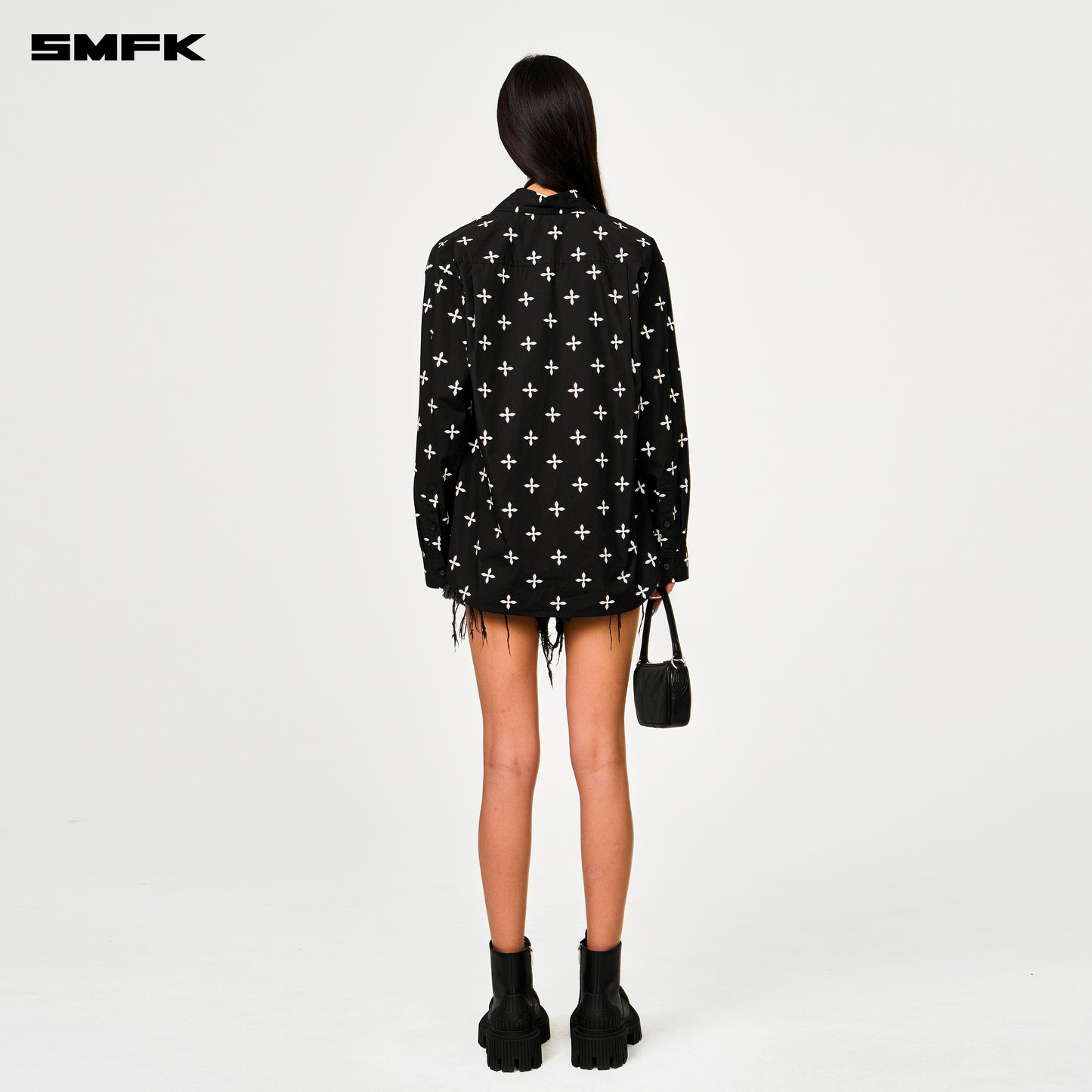 COMPASS Black Garden Oversized Shirt Midnight Garden
