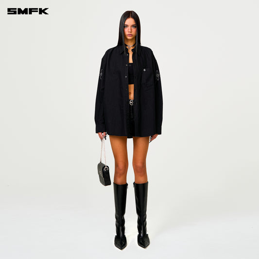COMPASS DESIGNER Oversized Shirt Wilderness Black