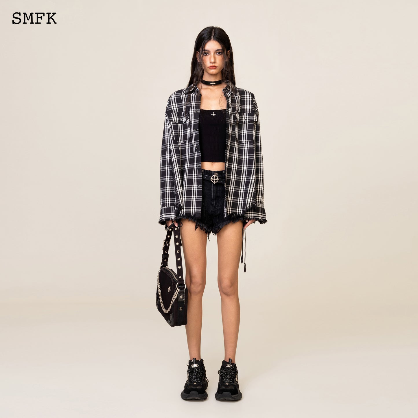 COMPASS Workwear Style Shirt Black Plaid