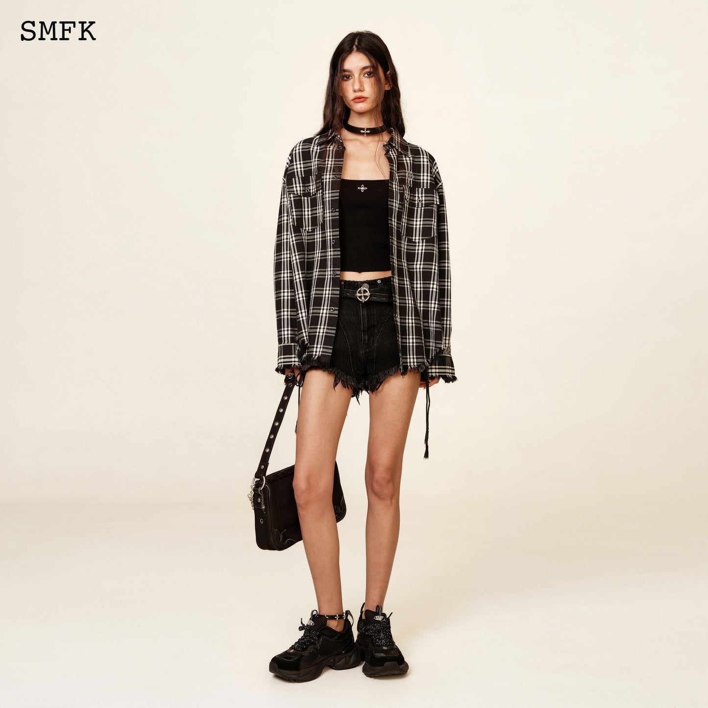 COMPASS Workwear Style Shirt Black Plaid