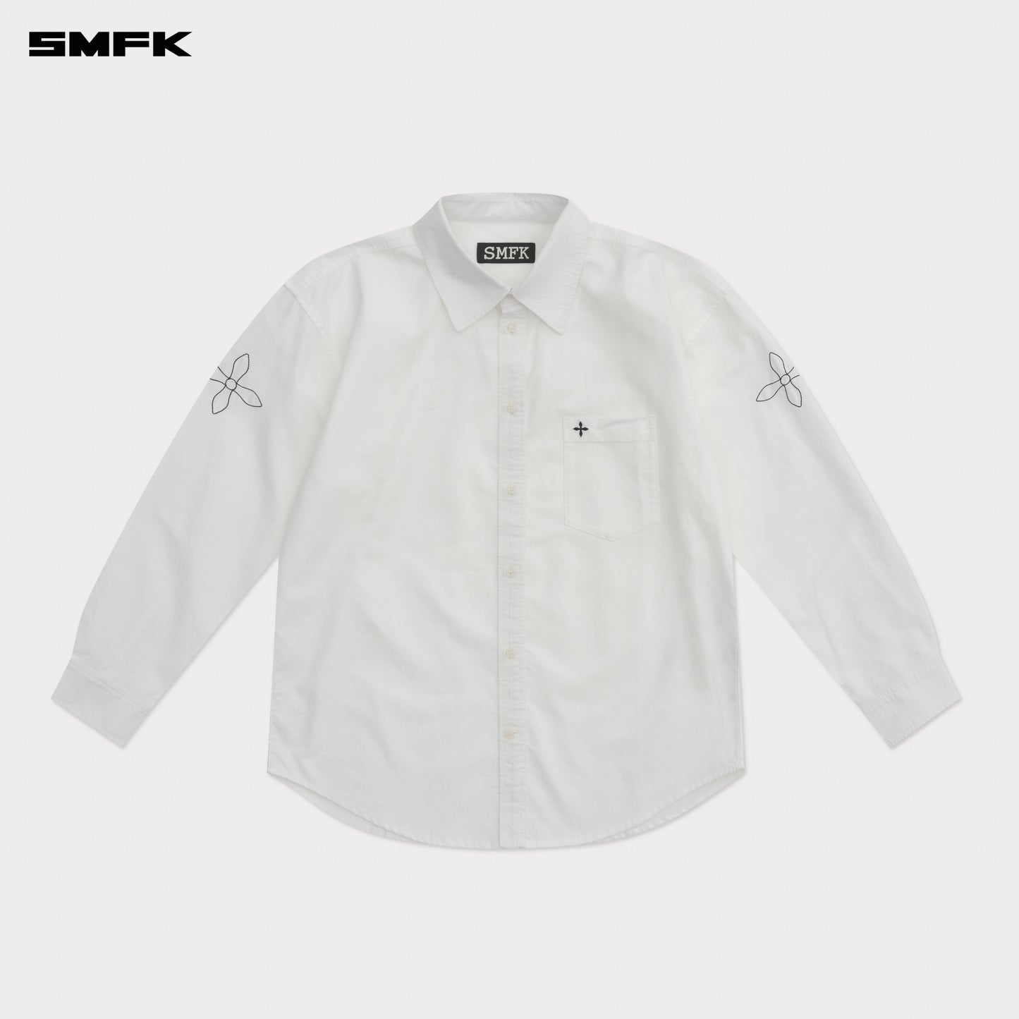 COMPASS DESIGNER Oversized Shirt Alpine White