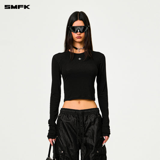 COMPASS RUSH Slim-fit Long-sleeved Top Wilderness Black