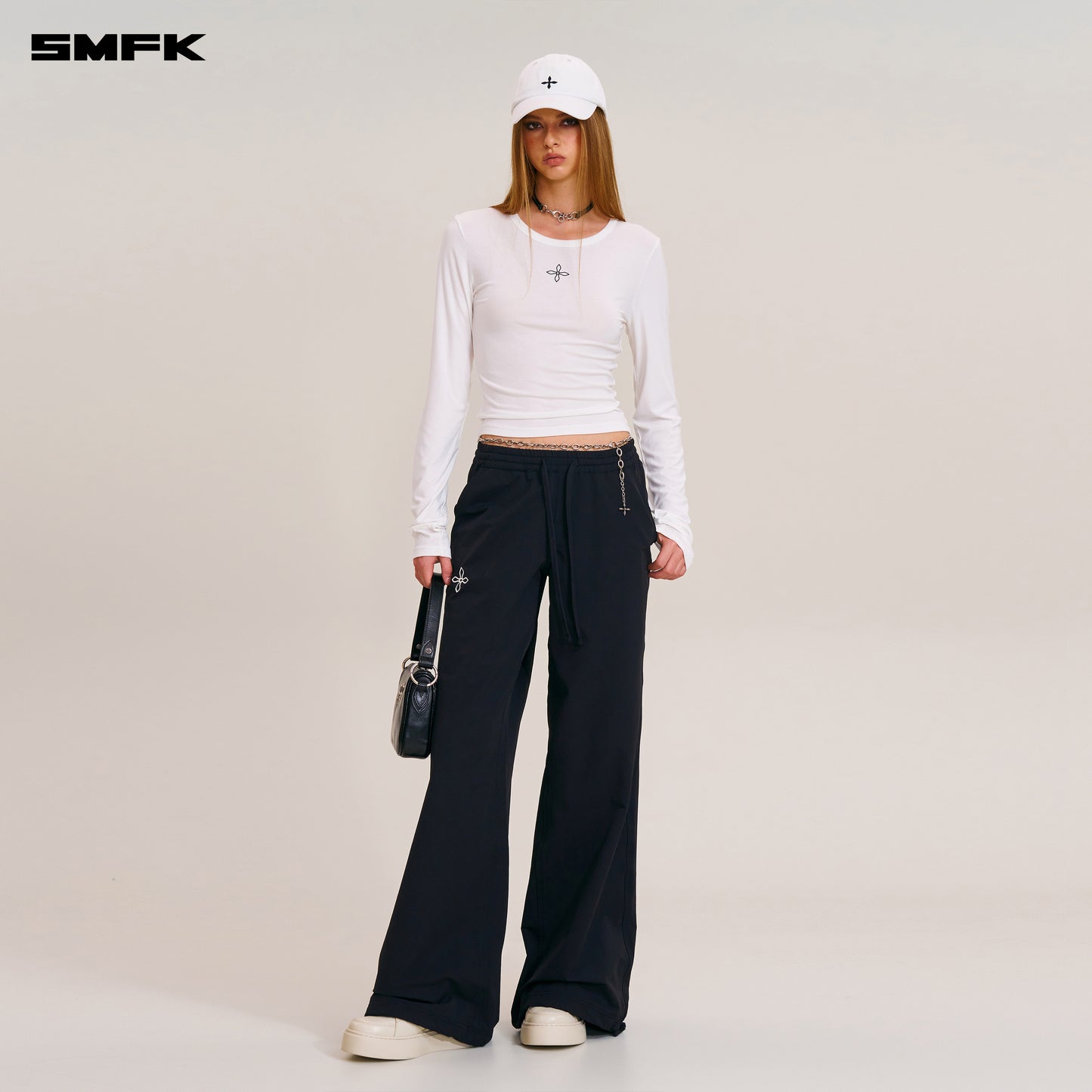 COMPASS STAMP ACETATE BODY PULLOVER Alpine White