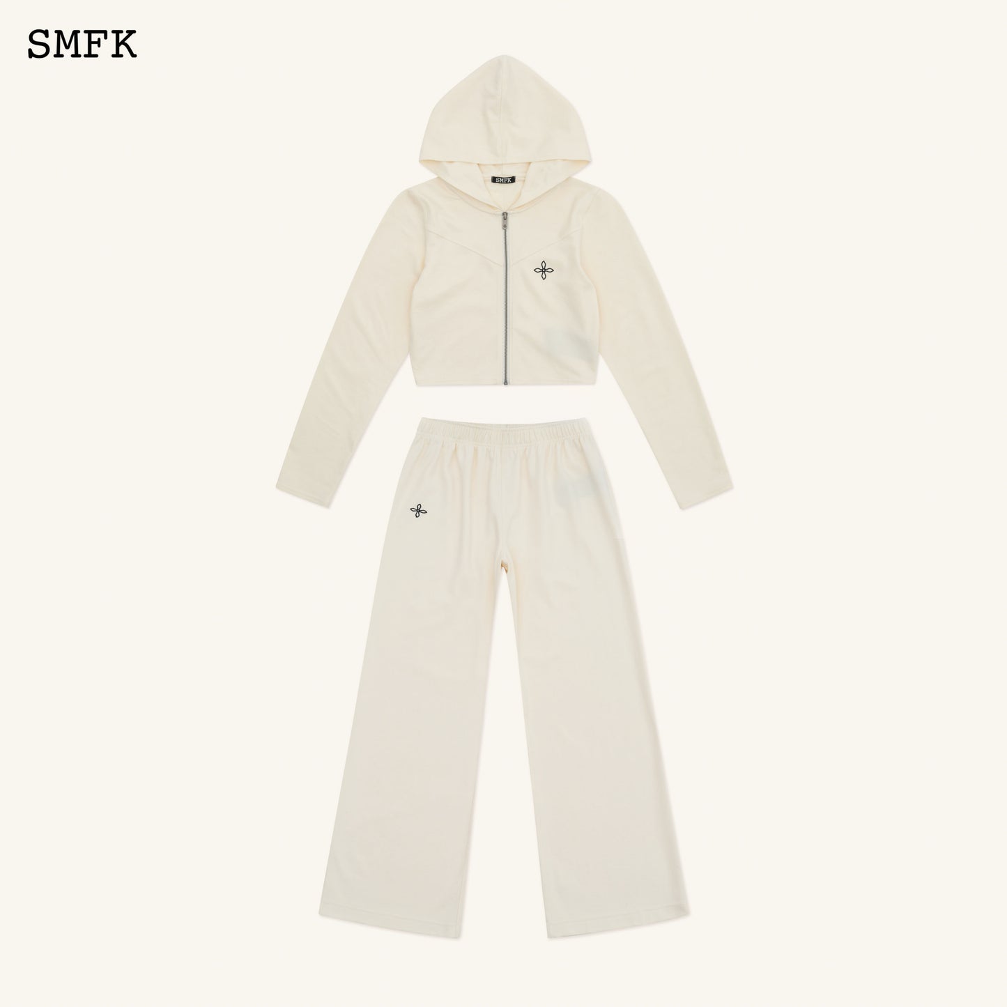 COMPASS ROVE Jogging Sports Suit Cream White