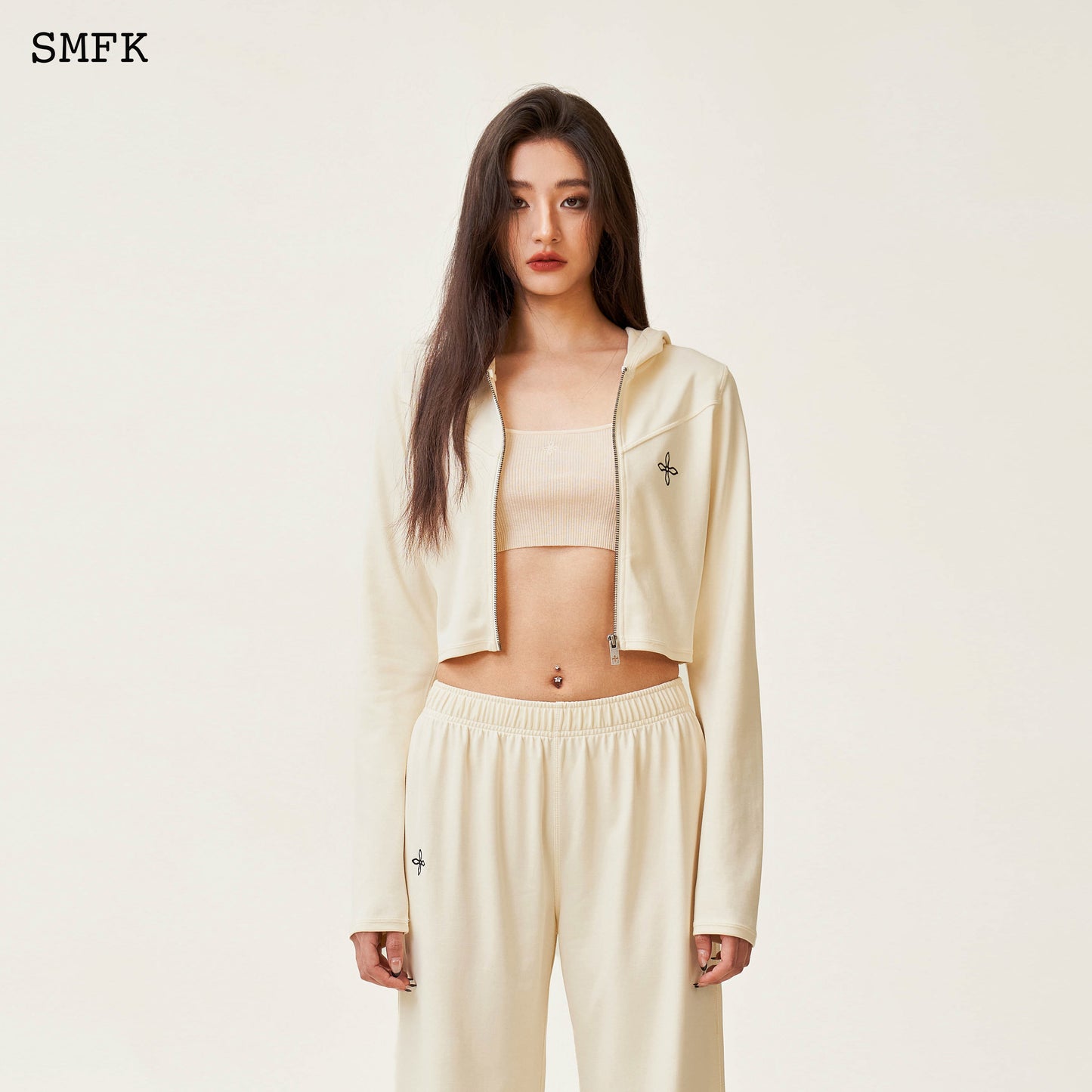 COMPASS ROVE Jogging Sports Suit Cream White