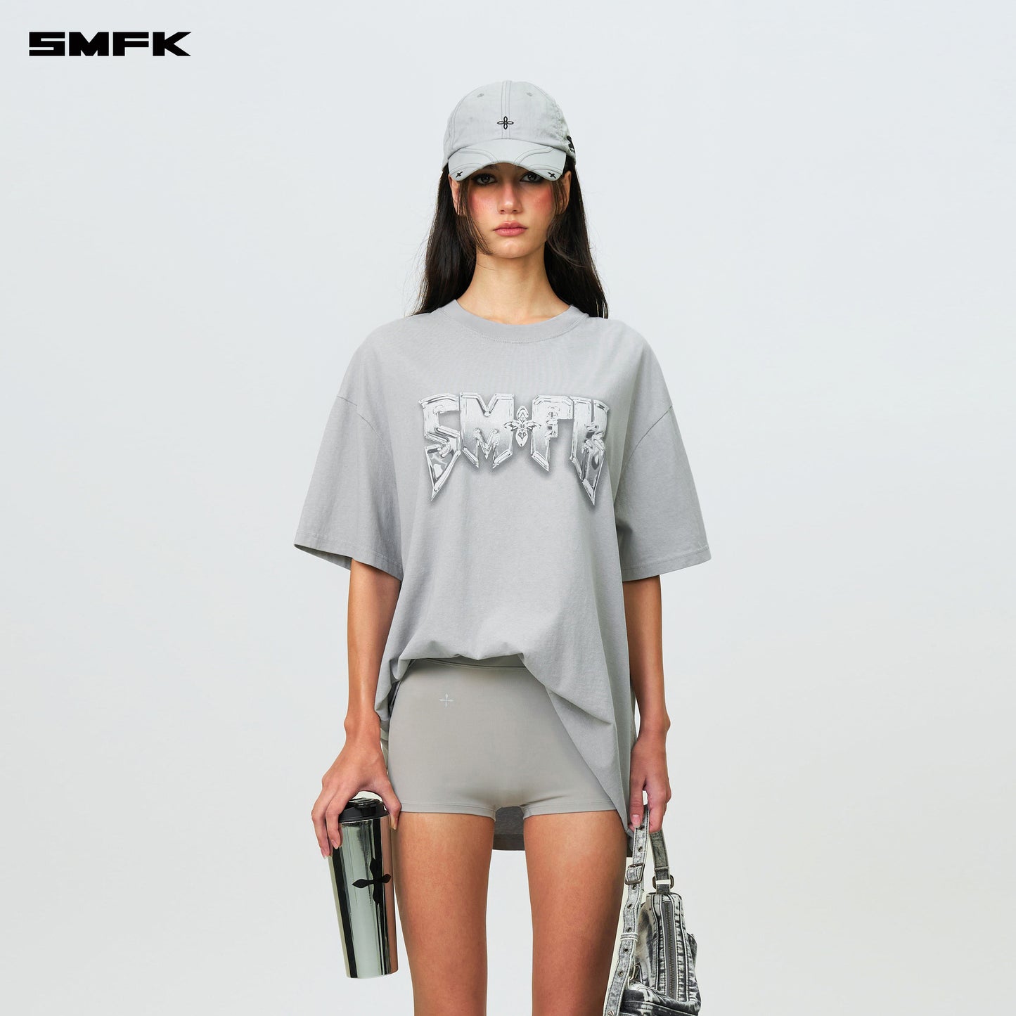 COMPASS SMFK Metal Rock Loose Tee Ash Gray
