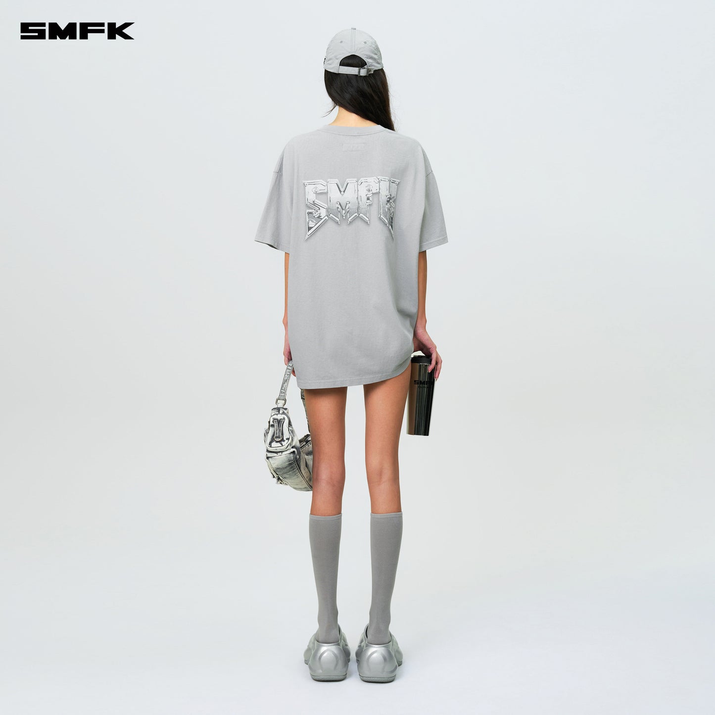 COMPASS SMFK Metal Rock Loose Tee Ash Gray