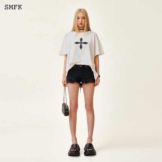 Compass Retro Oversized Tee Snow Blossom