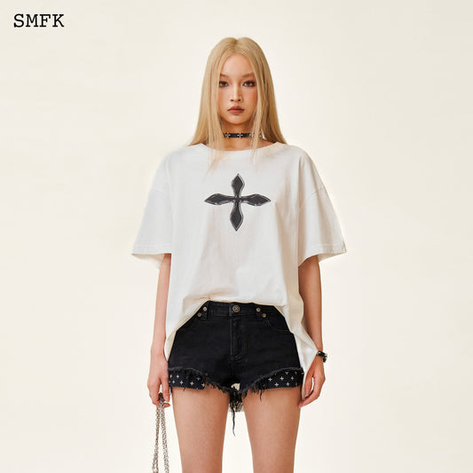 Compass Retro Oversized Tee Snow Blossom