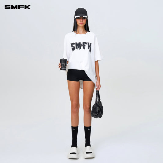 COMPASS SMFK Metal Rock Loose Tee Cream White