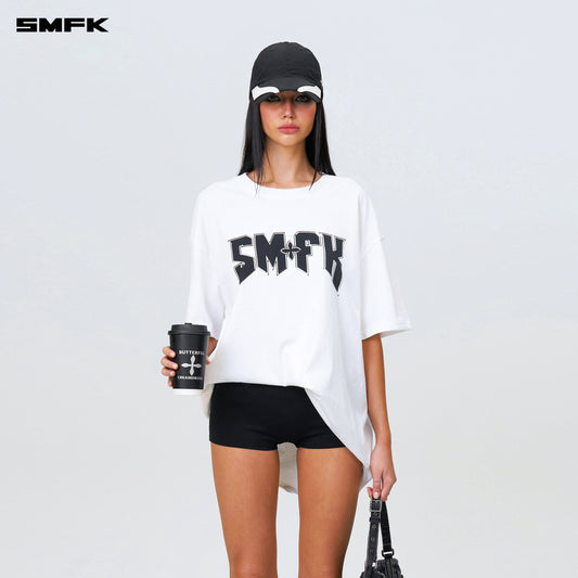 COMPASS SMFK Metal Rock Loose Tee Cream White