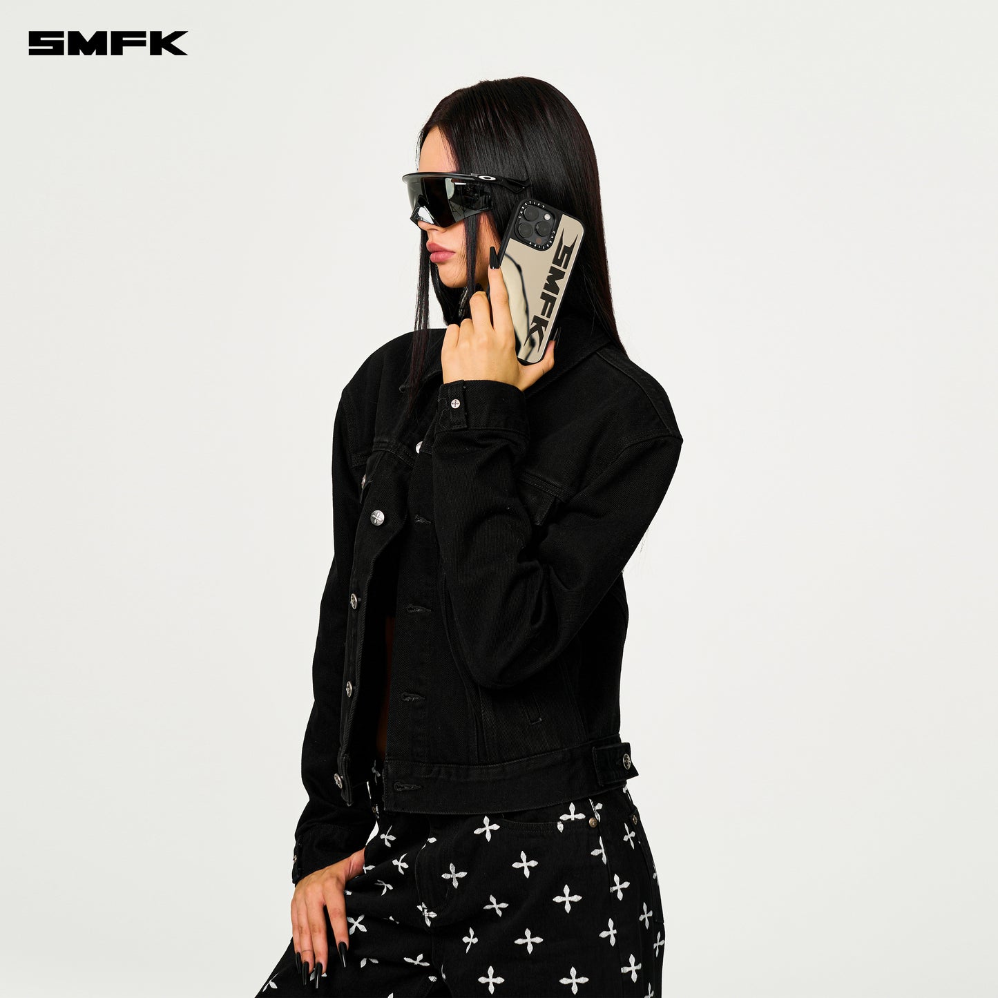 SMFK X CASETiFY FUTURE Phone Case iPhone 16 Pro Max Silver Mirror