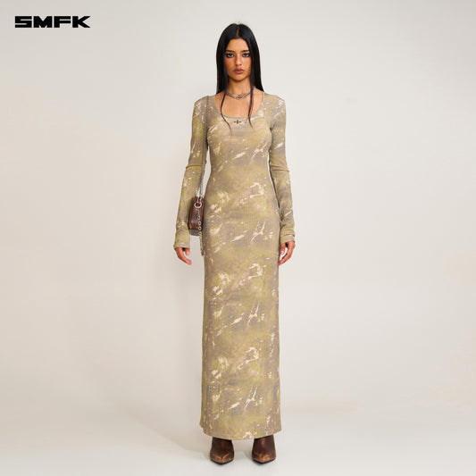VINTAGE HURRICANE Silk Fade Body Dress Hurricane  Camouflage