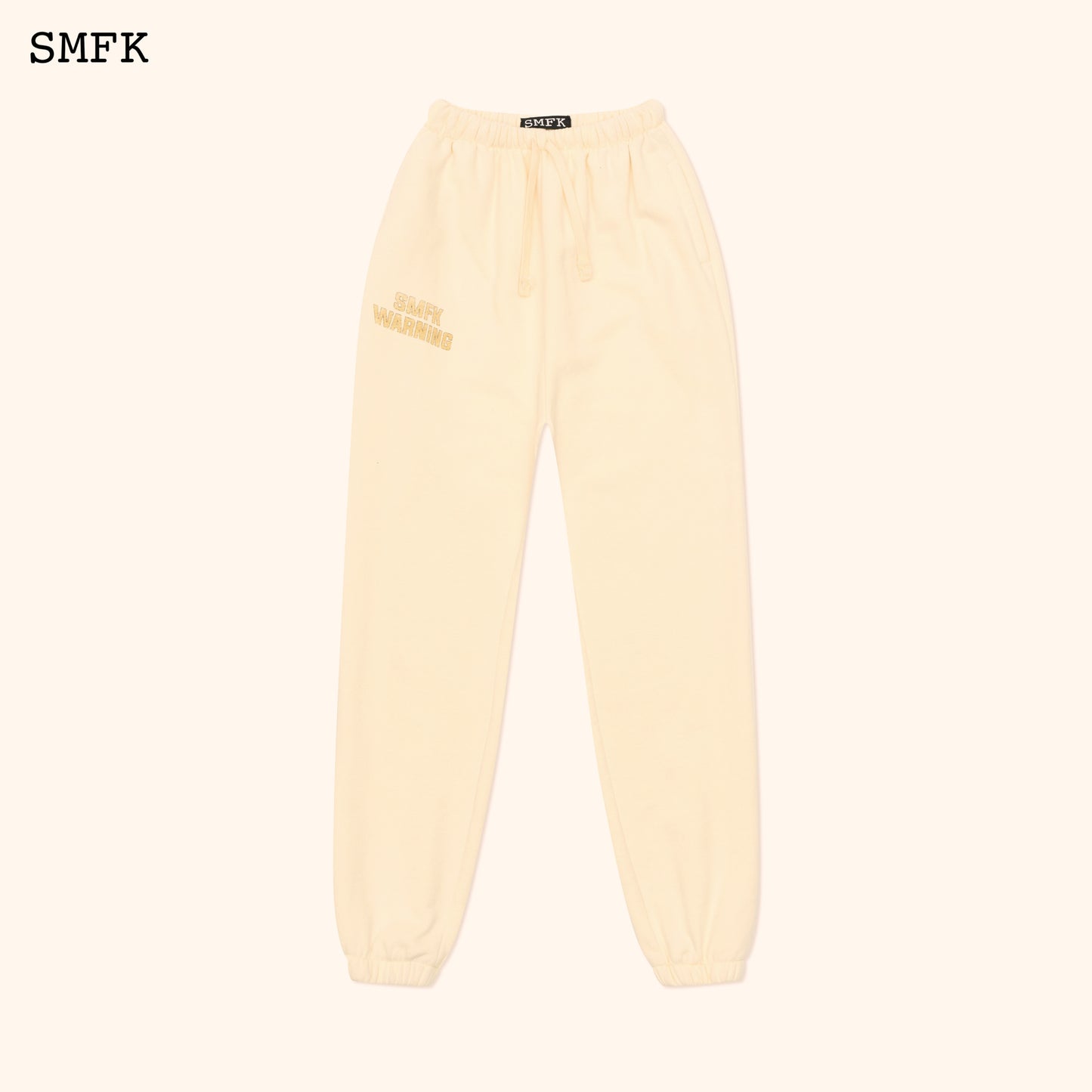 COMPASS Vintage College Jogging Pants Creamy White