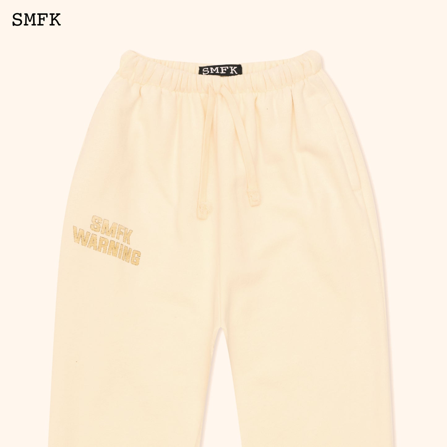 COMPASS Vintage College Jogging Pants Creamy White