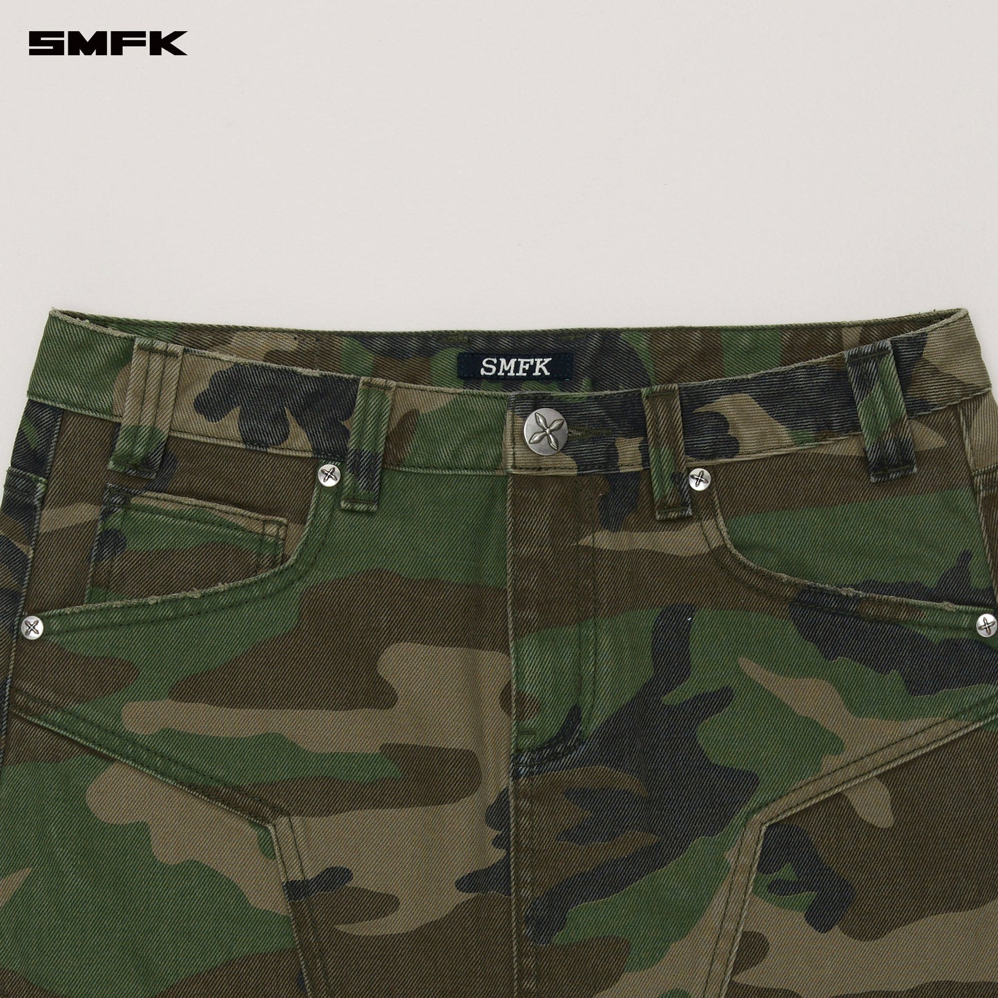 COMPASS WILD Origin Denim Skirt Army Green Camouflage