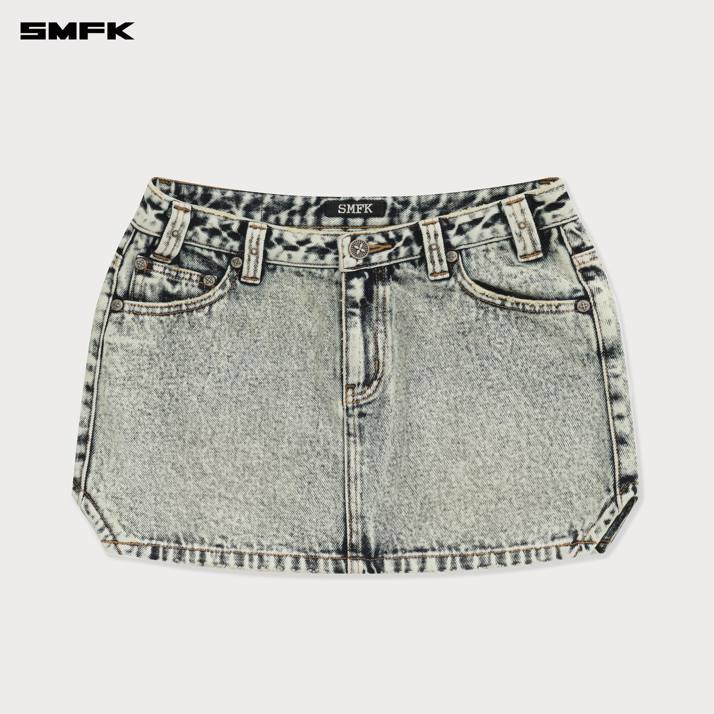 COMPASS Classic Cut-Off Denim Skirt Snow Blossom