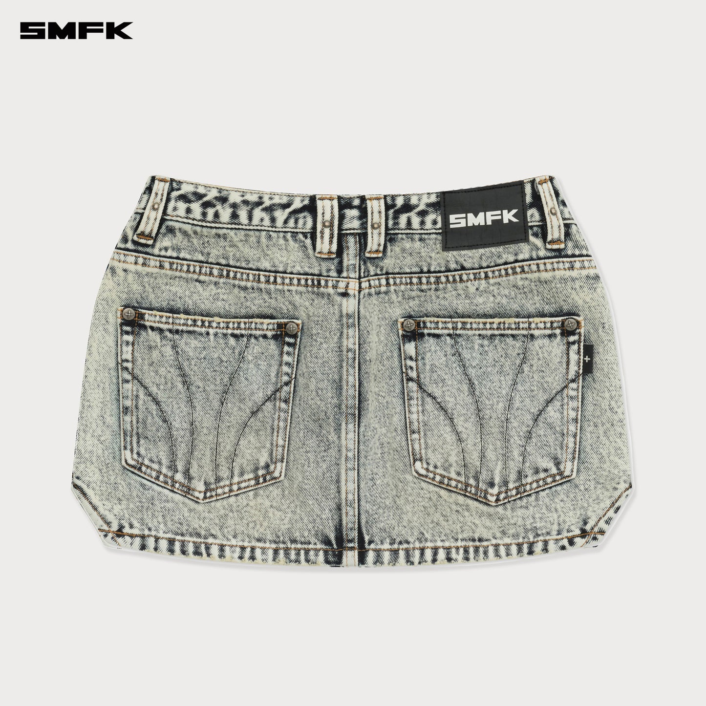 COMPASS Classic Cut-Off Denim Skirt Snow Blossom