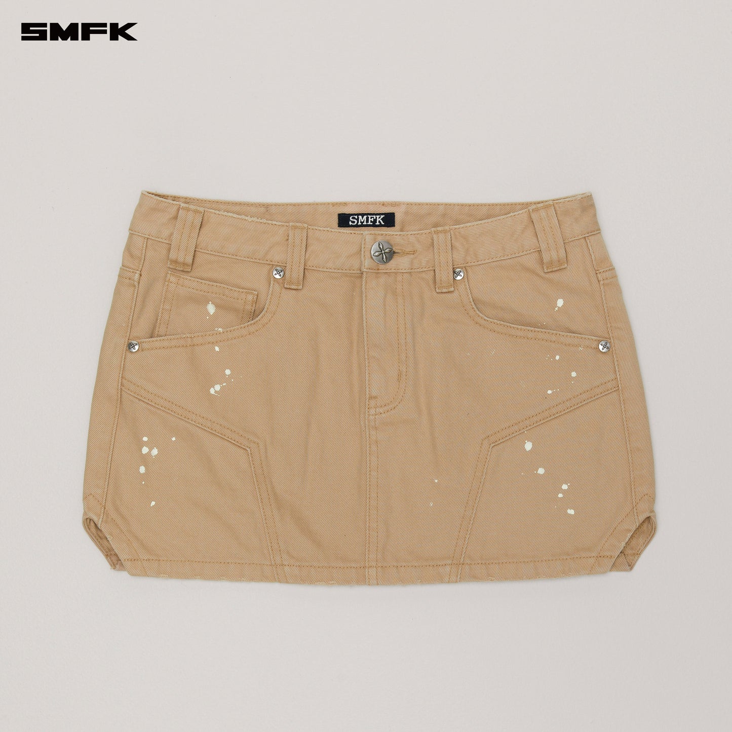 COMPASS WILD Origin Denim Skirt Sandy Khaki