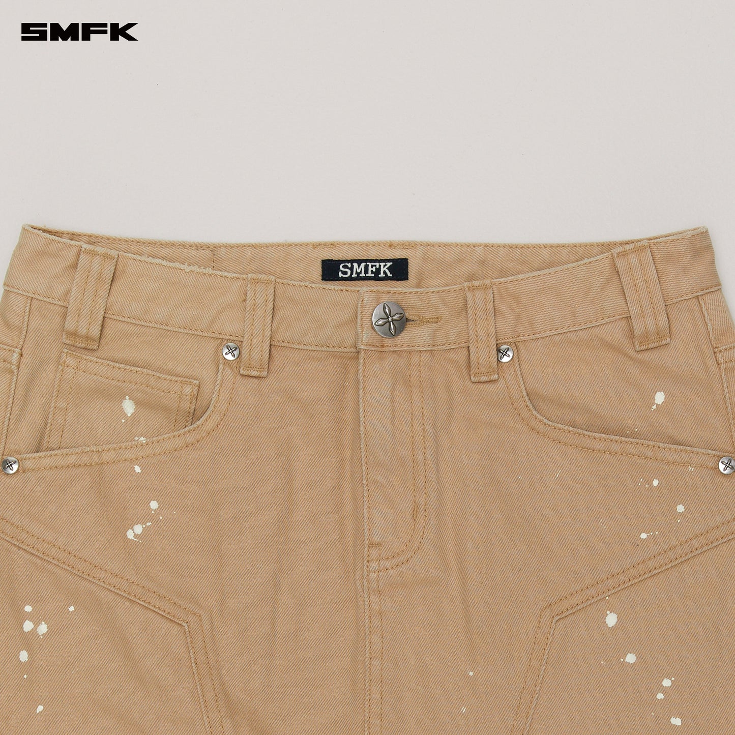 COMPASS WILD Origin Denim Skirt Sandy Khaki
