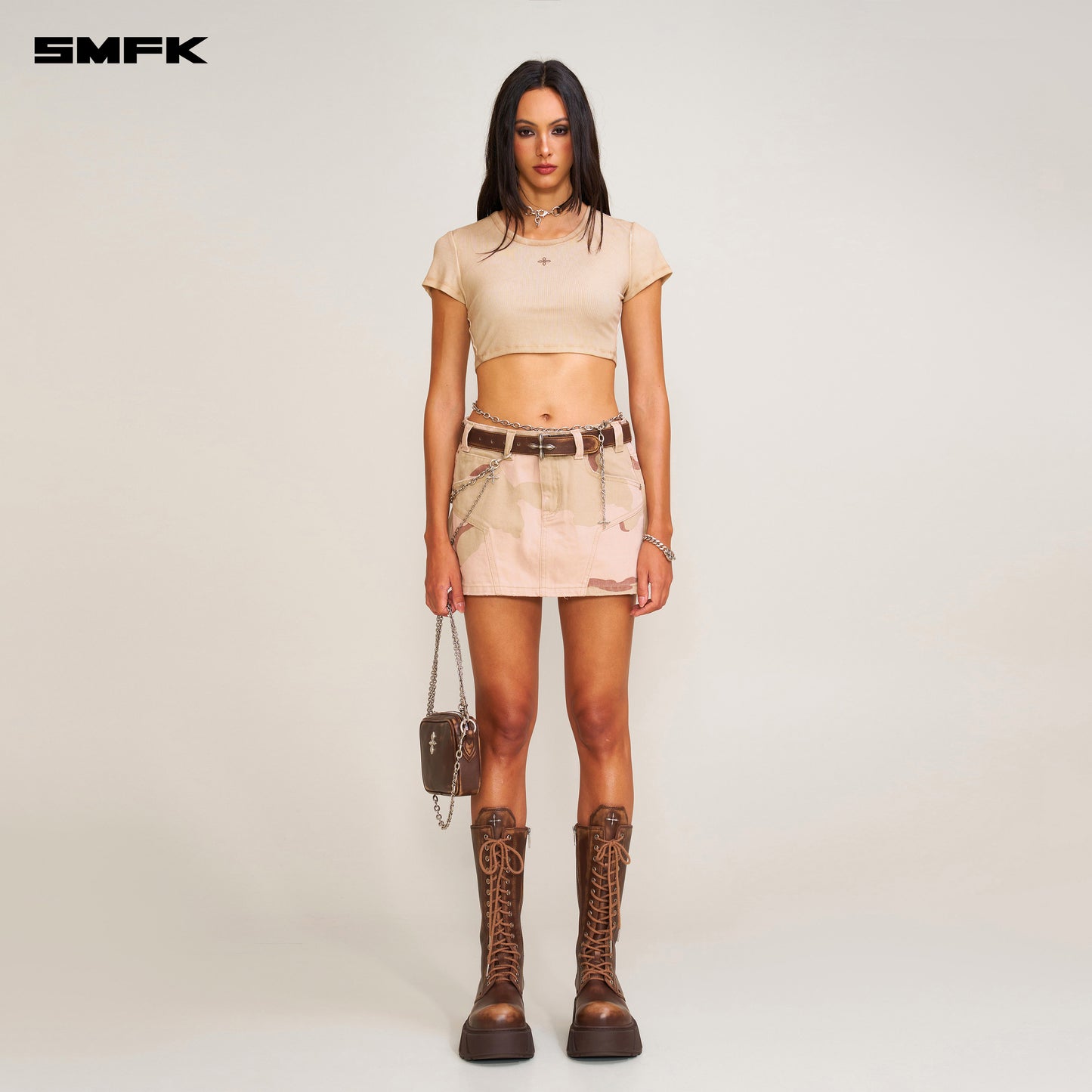 COMPASS WILD Origin Denim Skirt Desert Storm Camo
