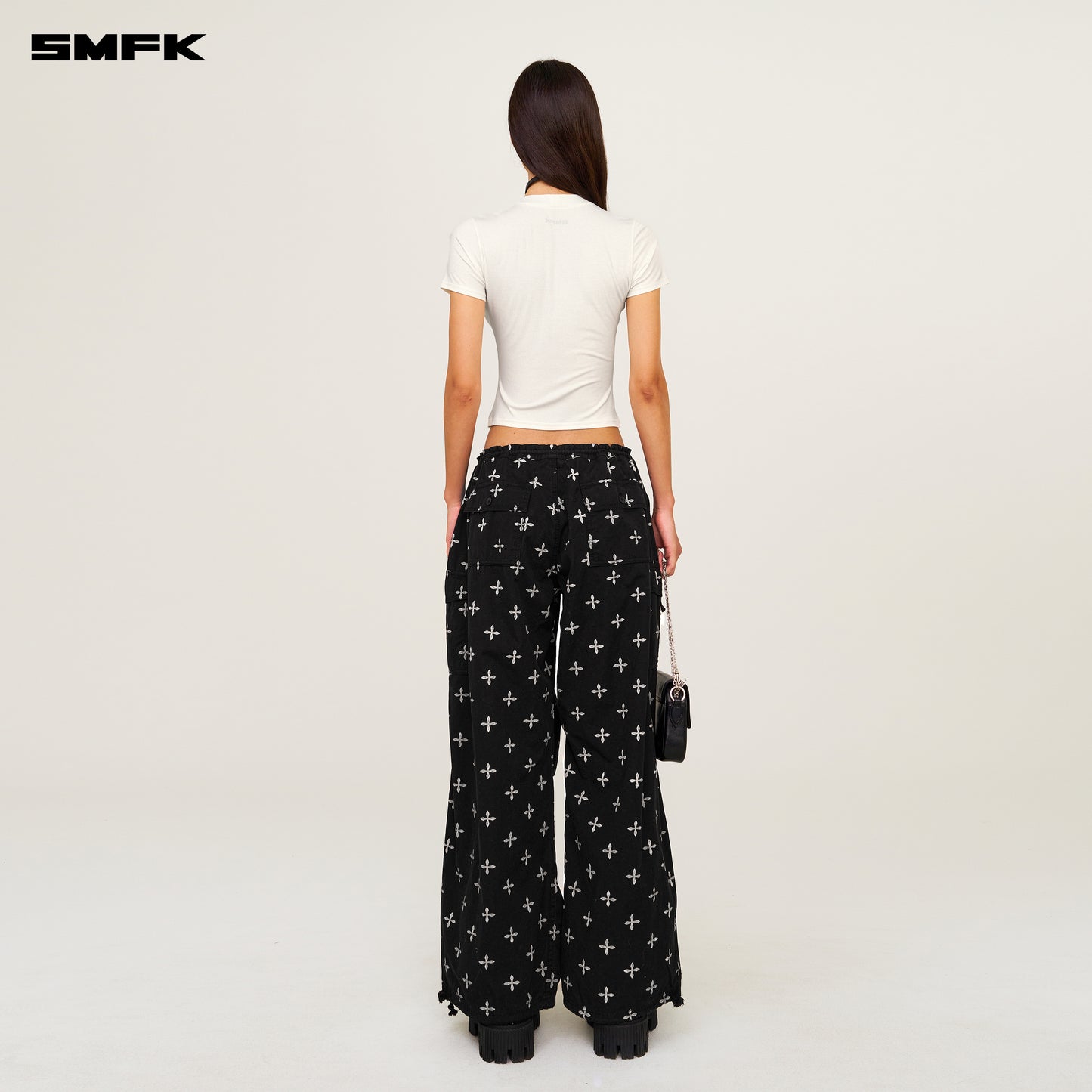 FUTURE SMFK Ripple Fitted Waist Sports Tee Alpine White