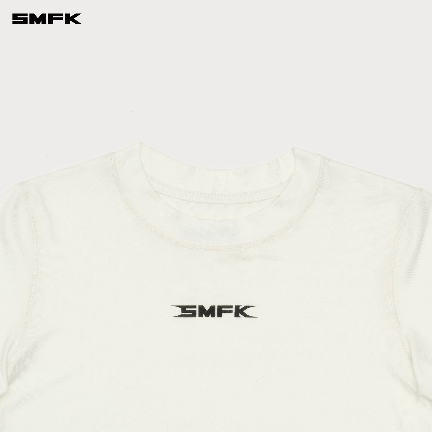 FUTURE SMFK Ripple Fitted Waist Sports Tee Alpine White